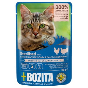 24x85g Bozita szárnyasfalatok szószban Sterilised nedves macskatáp