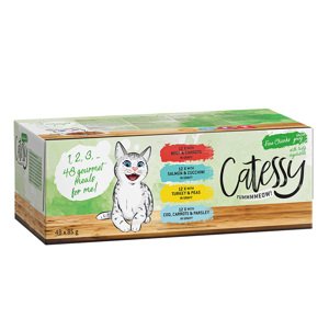 48x85g Catessy falatok zöldséggel szószban nedves macskatáp-mix 12% árengedménnyel