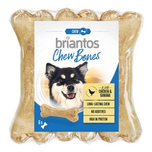4x Briantos Chew Bones kutyasnack Mix: lazac & krill  +  kacsa & alma + csirke & banán + bikacsökkel 3+1 ingyen akcióban