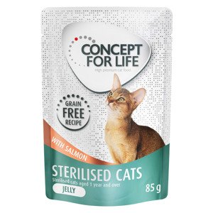 12x85g Concept for Life Sterilised Cats lazac - aszpikban nedves macskatáp 20% árengedménnyel