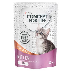12x85g Concept for Life  Kitten lazac gabonamentes - aszpikban nedves macskatáp 20% árengedménnyel