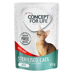 12x85g Concept for Life Sterilised Cats marha - aszpikban nedves macskatáp 20% árengedménnyel
