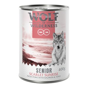 12x400g 10 + 2 ingyen! Wolf of Wilderness nedves kutyatáp- "RED Meat" Senior