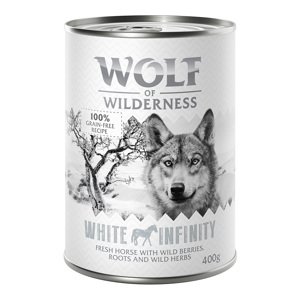 12x400g 10 + 2 ingyen! Wolf of Wilderness nedves kutyatáp- White Infinity ló