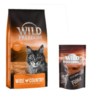 6,5kg Wild Freedom Adult 'Wide Country' szárnyas száraz macskatáp+100g Wild Freedom Filet csirke macskasnack ingyen
