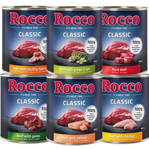 6x800g Rocco Classic nedves kutyatáp- Mix 1: 6 változattal
