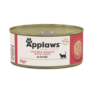 24x156g Applaws hús-/hallében nedves macskatáp-csirkemell&kacsa