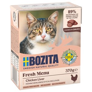 24x370g Bozita falatok csirkemáj szószban nedves macskatáp