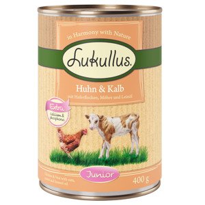 24x400g Lukullus Junior nedves kutyatáp-csirke & borjú