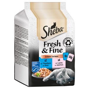 6x50g Sheba Fresh & Fine halválogatás nedves macskatáp