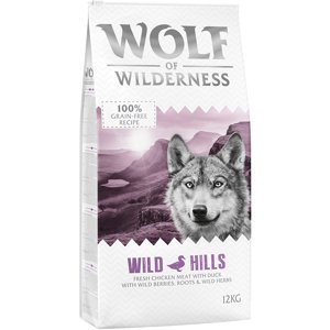 2x12 kg Wolf of Wilderness - Wild Hills - kacsa száraz kutyatáp