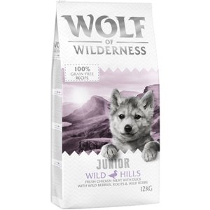 2x12 kg Wolf of Wilderness Junior Wild Hill's - kacsa száraz kutyatáp