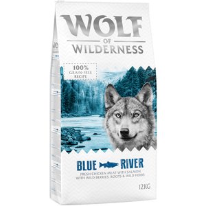 2x12 kg Wolf of Wilderness Adult - Blue River - lazac száraz kutyatáp