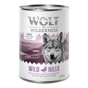 6x400g Wolf of Wilderness Adult Wild Hills kutyatáp - Kacsa