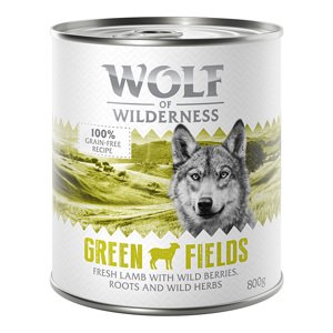 24x800g Wolf of Wilderness nedves kutyatáp- Green Fields - bárány