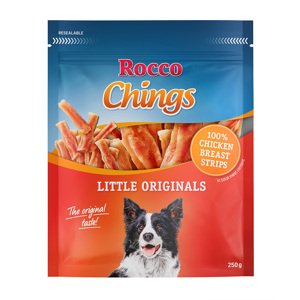 250g Rocco Chings rágócsíkok Rövid csirkemellcsíkok kutyasnack