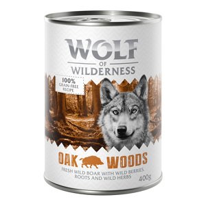 24x400g Wolf of Wilderness Oak Woods kutyatáp gazdaságos csomag Vaddisznó