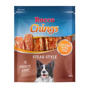 12x200g Rocco Chings Steak Style kutyasnack- Csirke