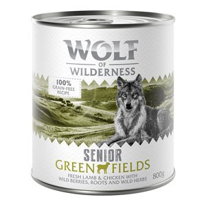 Wolf of Wilderness Senior gazdaságos csomag 24 x 800 g  - Green Fields - bárány
