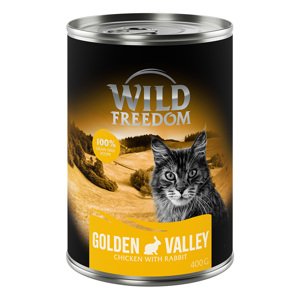 6x400g Wild Freedom Adult nedves macskatáp - Golden Valley - nyúl & csirke