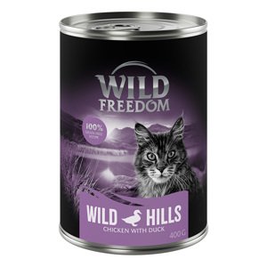 6x400g Wild Freedom Adult nedves macskatáp - Wild Hills - kacsa & csirke