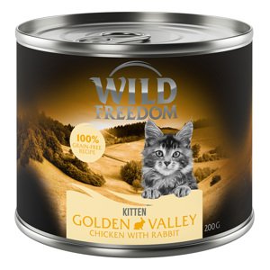 12x200g Wild Freedom Kitten Kitten "Wide Country" - nyúl & csirke nedves macskatáp