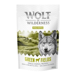 3x180g Wolf of Wilderness kutyasnack-Wolfshappen-Green Fields - bárány