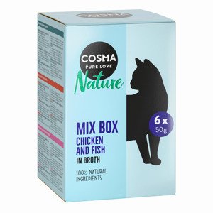 6x50g Cosma Nature tasakos nedves macskatáp- Mix (6 fajta)