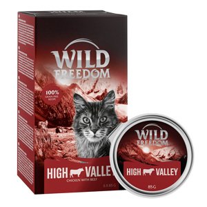 6x85g Wild Freedom Adult tálcás nedves macskatáp- High Valley - marha & csirke