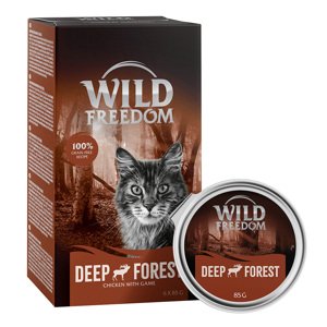 6x85g Wild Freedom Adult tálcás nedves macskatáp-  Deep Forest - vad & csirke