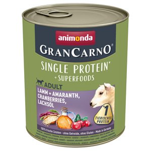 24x800g animonda GranCarno Adult Superfoods nedves kutyatáp- Bárány + amaránt, áfonya, lazacolaj