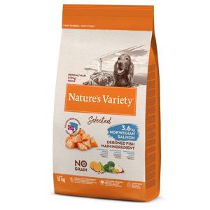 12kg Nature's Variety Selected Medium Adult norvég lazac száraz kutyatáp