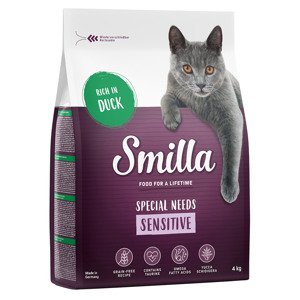 5x4kg Smilla Adult Sensitive gabonamentes kacsa száraz macskatáp