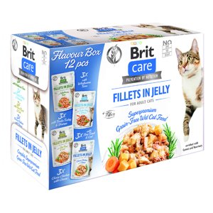 12x85g Brit Care Cat filék aszpikbanban nedves macskatáp- Flavour box (több íz egy dobozban)