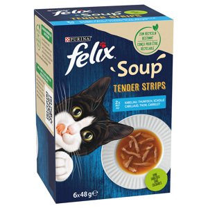 6x48g Felix Soup Filet Ocean Selection (vízi ízek) nedves macskatáp