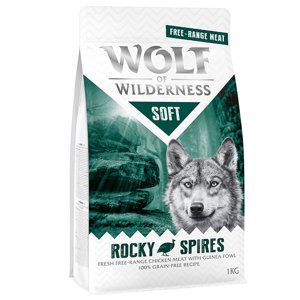 1kg Wolf of Wilderness "Soft - Rocky Spires" - szabad tartású csirke & gyöngytyúk száraz kutyatáp