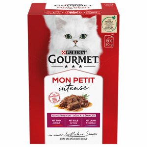 48x50g Gourmet Mon Petit marha, borjú, bárány nedves macskatáp 20% kedvezménnyel
