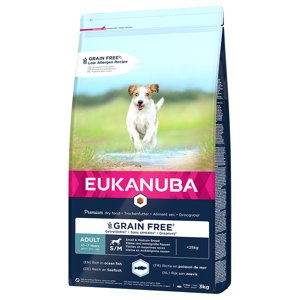3kg Eukanuba Grain Free Adult Small / Medium Breed lazaccal száraz kutyatáp