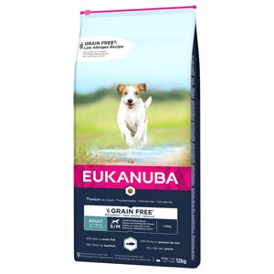 12kg Eukanuba Grain Free Adult Small / Medium Breed lazaccal száraz kutyatáp