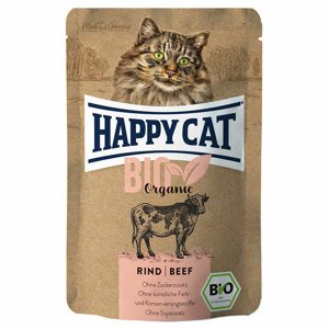 6x85g Happy Cat Bio Pouch bio marha nedves macskaeledel