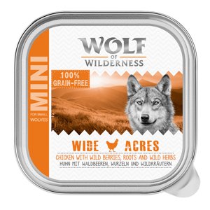 Wolf of Wilderness MINI Adult tálcás gazdaságos csomag 24 x 150 g  - Wide Acres - csirke