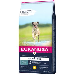 12kg Eukanuba Grain Free Adult Small / Medium Breed csirke száraz kutyatáp