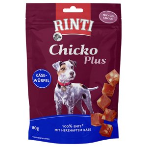 3x80g RINTI Chicko Plus sajt- és kacsakockák jutalomfalat kutyáknak