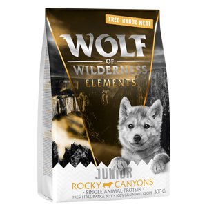 300g Wolf of Wilderness JUNIOR "Rocky Canyons" - szabadtartású marha, gabonamentes száraz kutyatáp