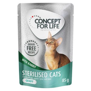 12x85g Concept for Life Sterilised Cats nyúl gabonamentes nedves macskatáp szószban