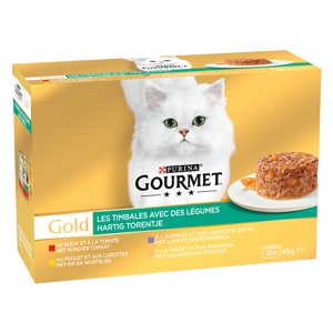 24x85g Gourmet Gold Rafinált ragu mix zöldséggel nedves macskatáp 20% kedvezménnyel
