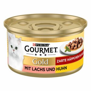 24x85g Gourmet Gold Omlós falatok lazac & csirke nedves macskatáp 20% kedvezménnyel