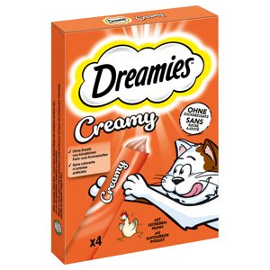 4x10g Dreamies Creamy Snacks csirke macskasnack 20% árengedménnyel
