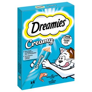 4x10g Dreamies Creamy Snacks lazac macskasnack 20% árengedménnyel