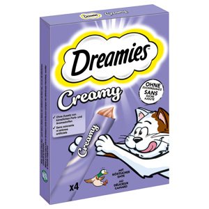 4x10g Dreamies Creamy Snacks kacsa  macskasnack 20% árengedménnyel